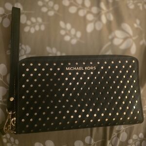 MICHAEL Michael Kors Black and Gold Wristlet